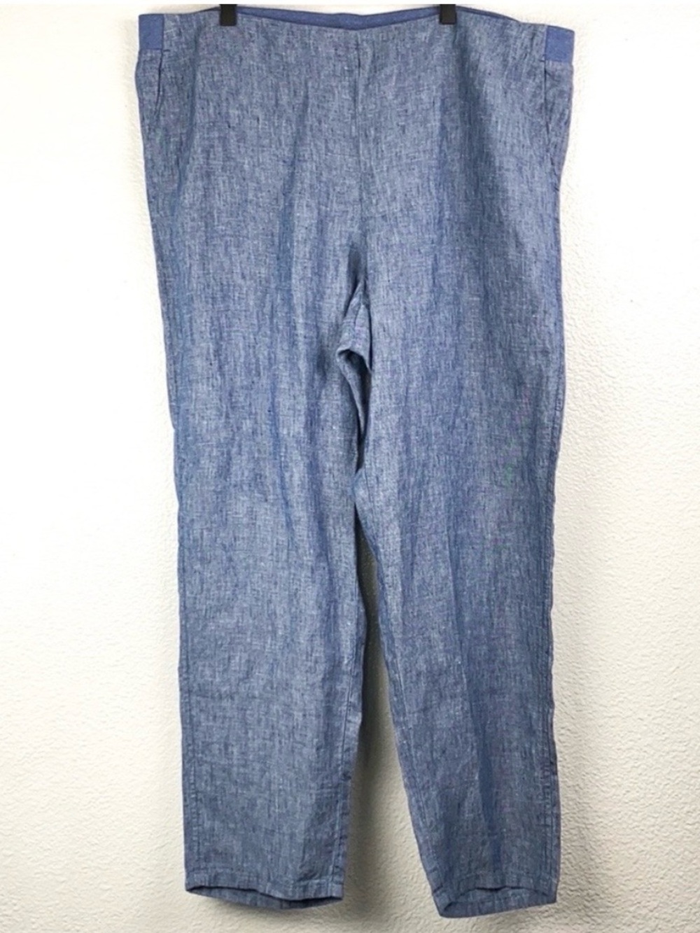 J. Jill Love Linen Pants Elastic Bottoms Waistband Lightweight Summer Spring Cla